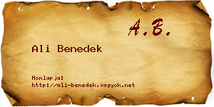 Ali Benedek névjegykártya